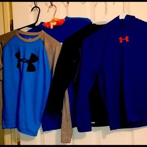 Lot of 4 Under Armour long sleeve youth boys shirts